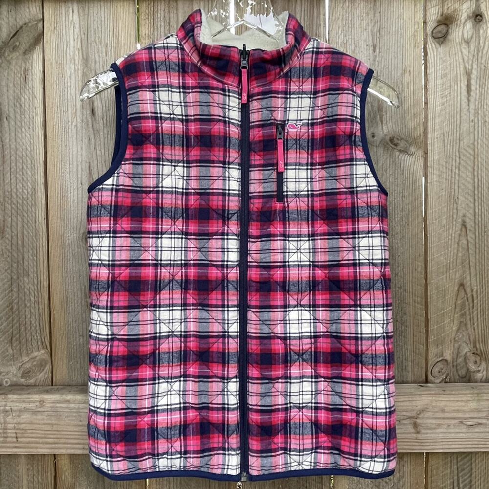 Vineyard Vines Vest Reversible‎ Flannel Sherpa L 14